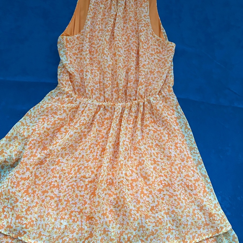 Papaya Orange Floral Dress